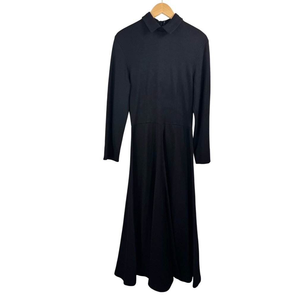 Vtg Jane Justin 100% Wool A Line Dress Minimalist Dark Romantic Sz 12